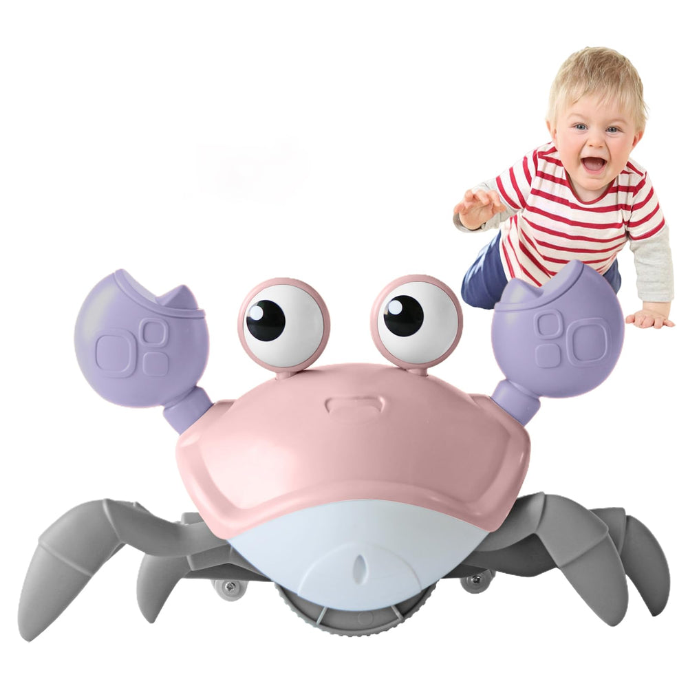 FEELGUY Crawling Crab Toy in pink for sensory play and exploration