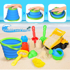 Fegalop collapsible beach bucket folds flat for easy transport