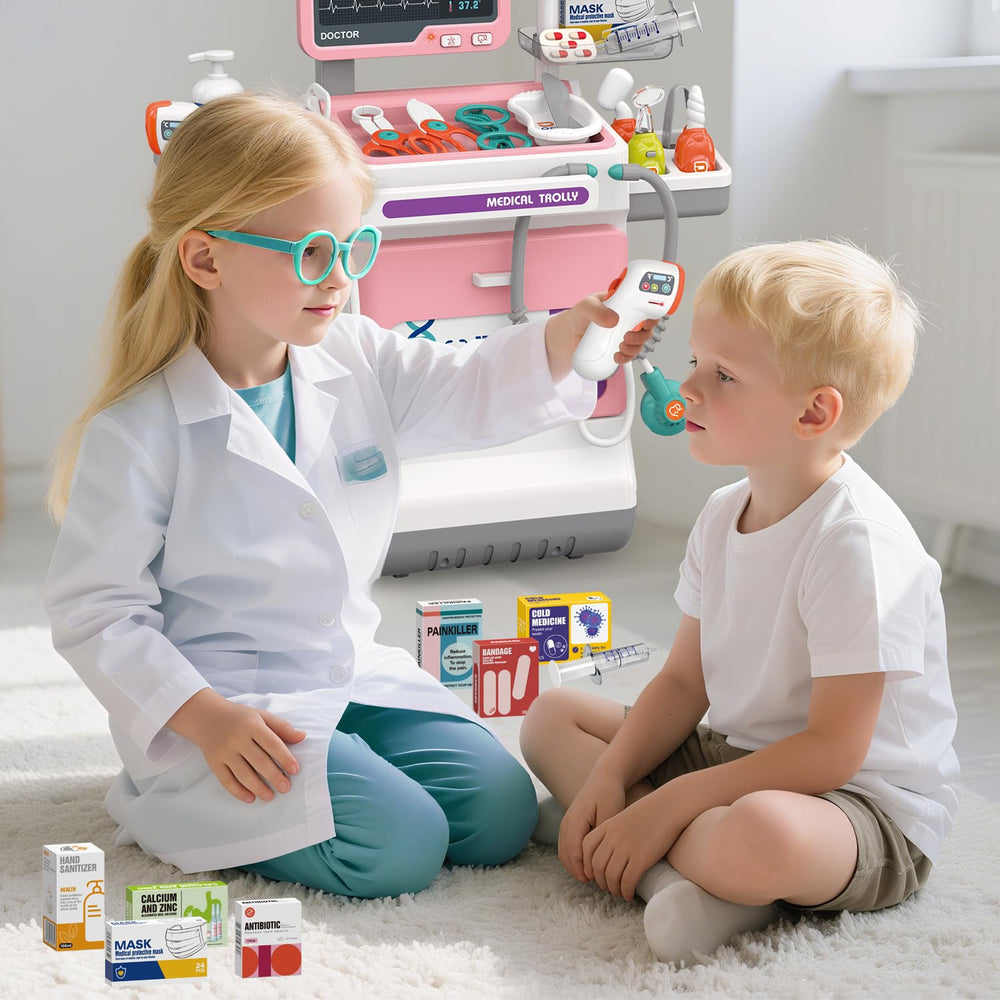 Fegalop doctor kit mobile cart enables on-the-go doctor play