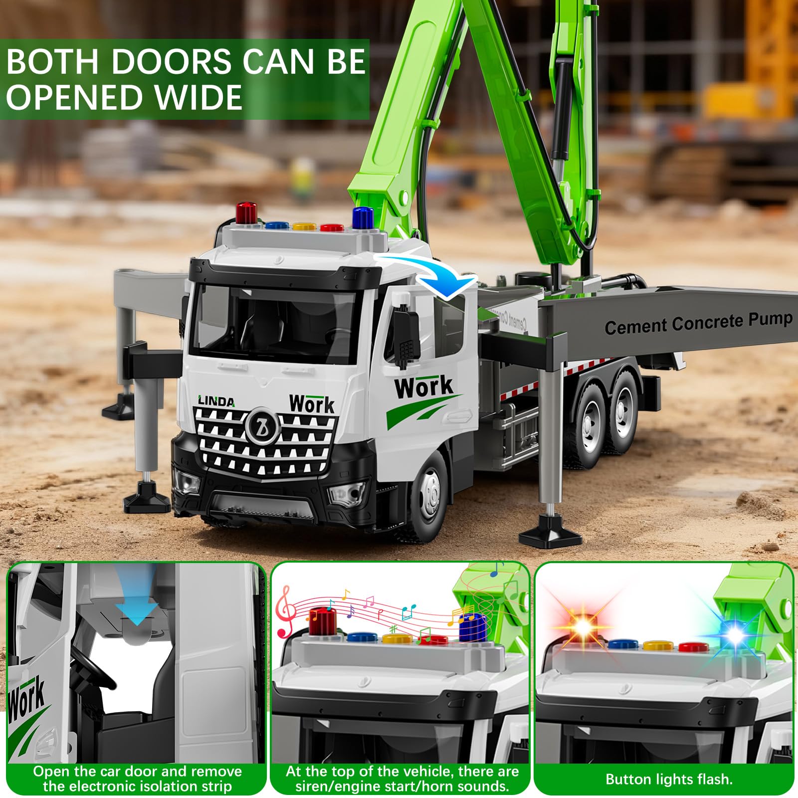 FEIDAMA toy shows opening door for hands-on access during pretend maintenance.