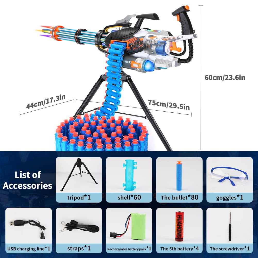 FEIDAMA Gatling Toy Gun blue dart-belt for extended blasting sessions.
