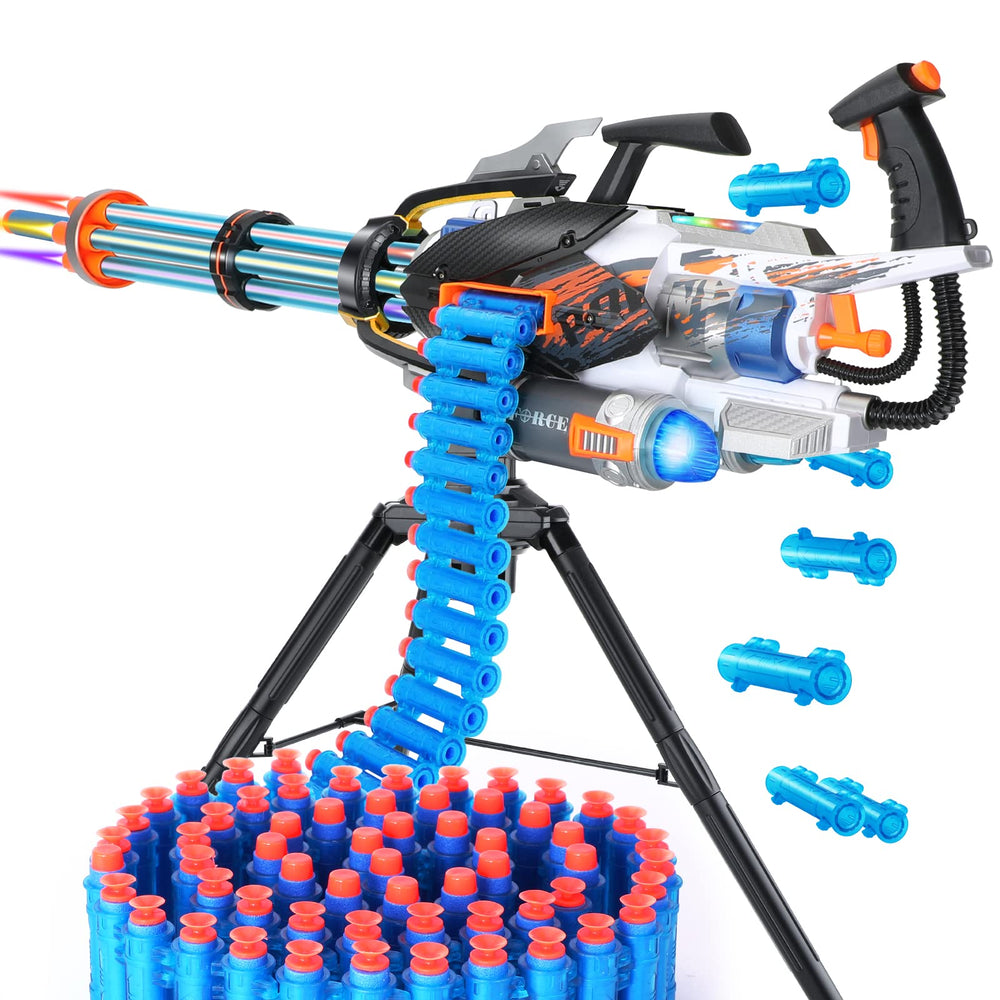 FEIDAMA Gatling Toy Gun blue long-range action for outdoor play.