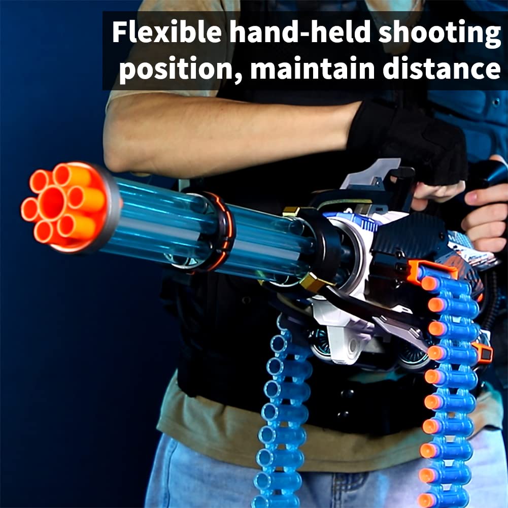 FEIDAMA Gatling Toy Gun blue soft-bullets for safe target practice.
