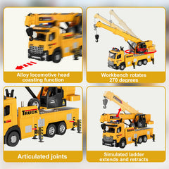 FEIDAMA mobile crane toy extendable boom demonstrates reach up to 33 cm for realism