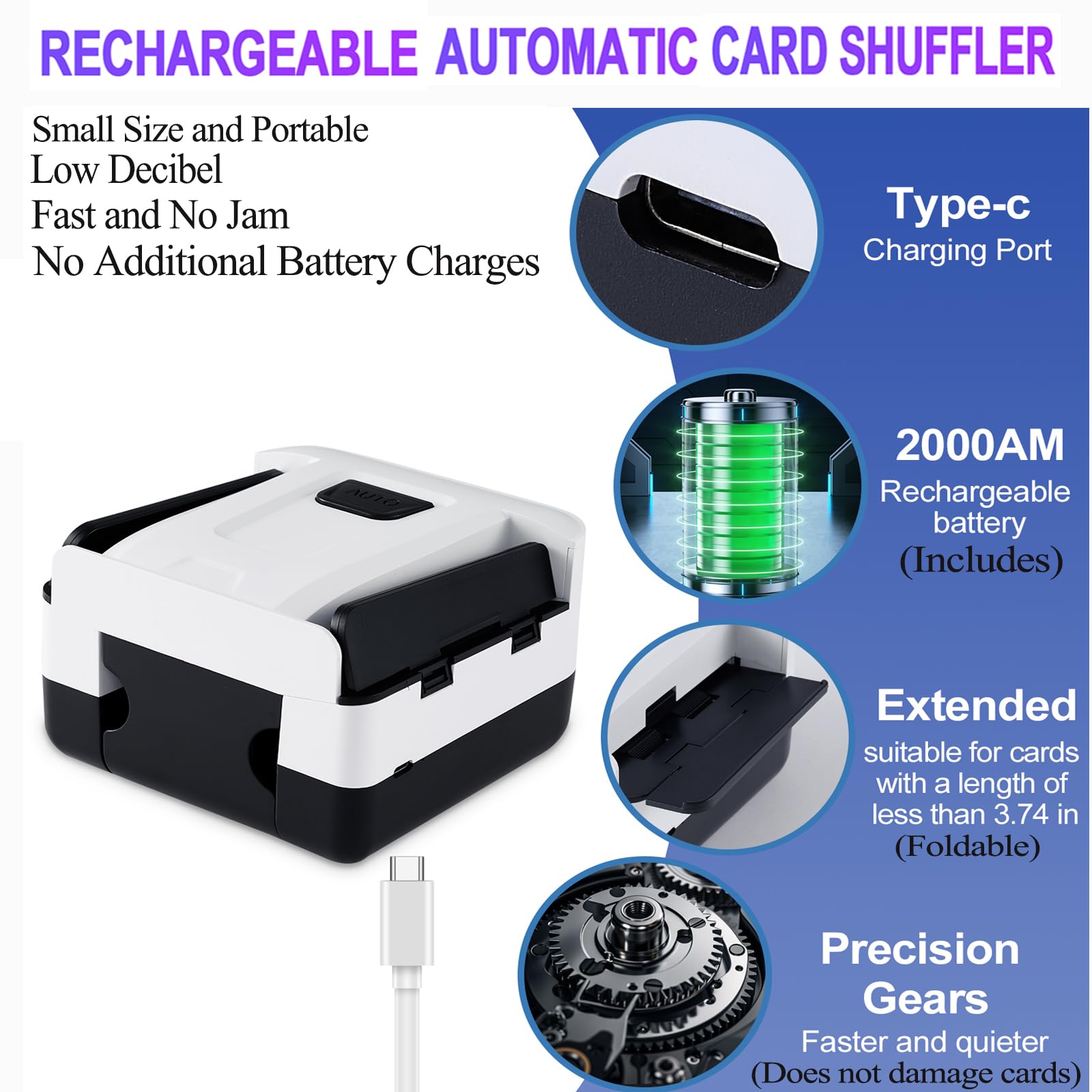 FEIERYA compact, portable shuffler with lightweight design
