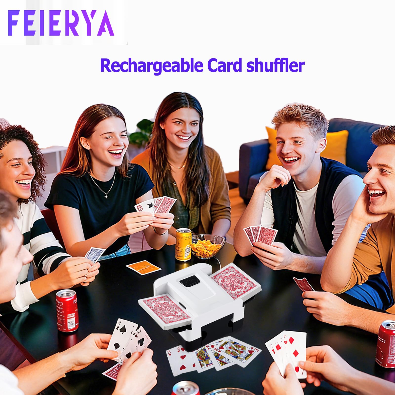 FEIERYA shuffler with dual-side loading for fast setup