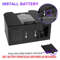 Requires four C batteries for cordless FEIERYA shuffler operation