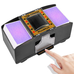FEIERYA card shuffler, top view, shuffles two decks quickly for faster game start.