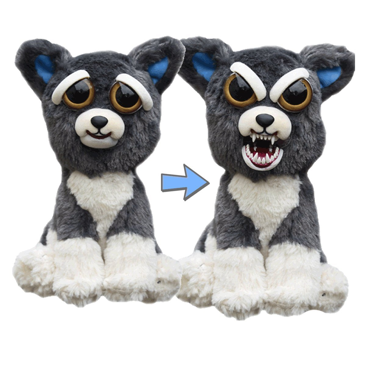 Feisty Pets Sammy Suckerpunch 8-5 inch plush shows feisty side with squeeze, ideal for imaginative play.