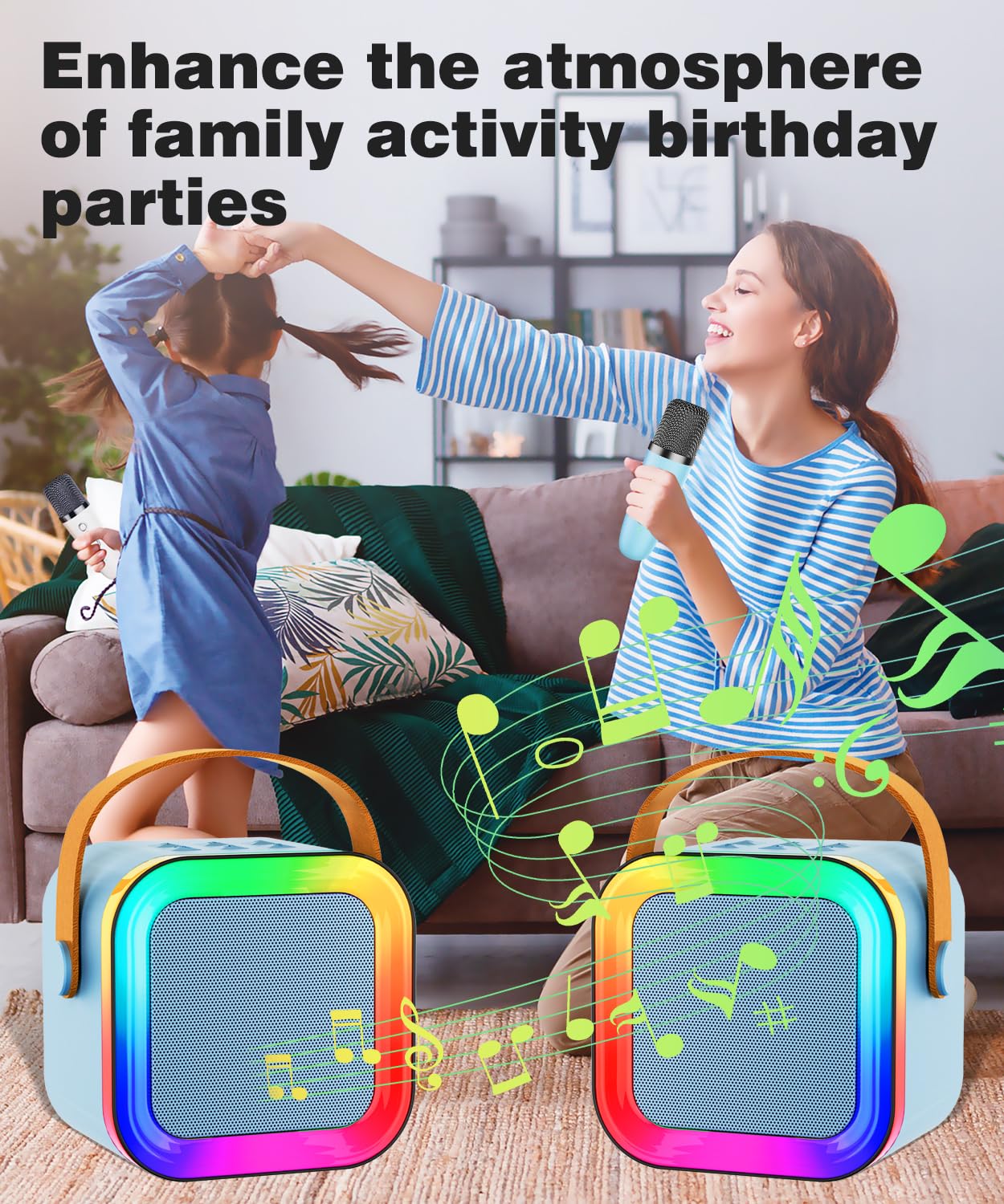 Feix g mini karaoke blue long-lasting battery supports hours of fun.