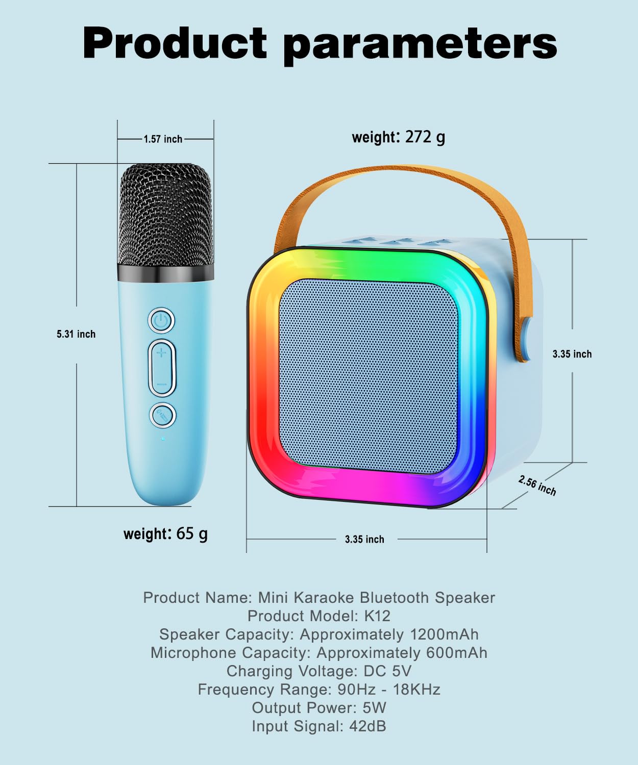 Feix g mini karaoke blue complete kit ready for playtime.