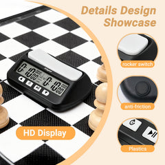 Feiyasi digital chess clock battery compartment for easy power replacement