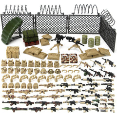 Feleph military weapons set desert camouflage rifles for realistic battlefield play.
