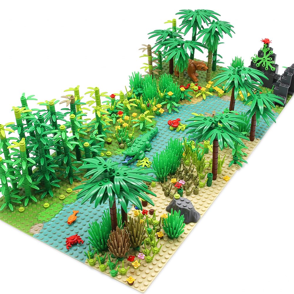 Feleph rainforest bricks baseplates teninch: sturdy foundation for expansive jungle builds.