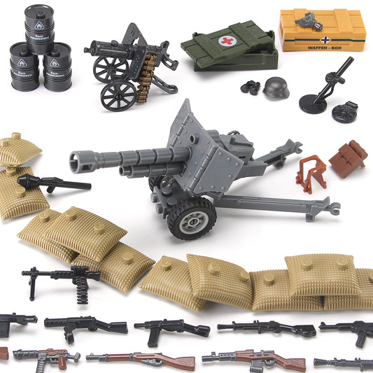 Feleph flame gun set enhances realistic battle scene dioramas.