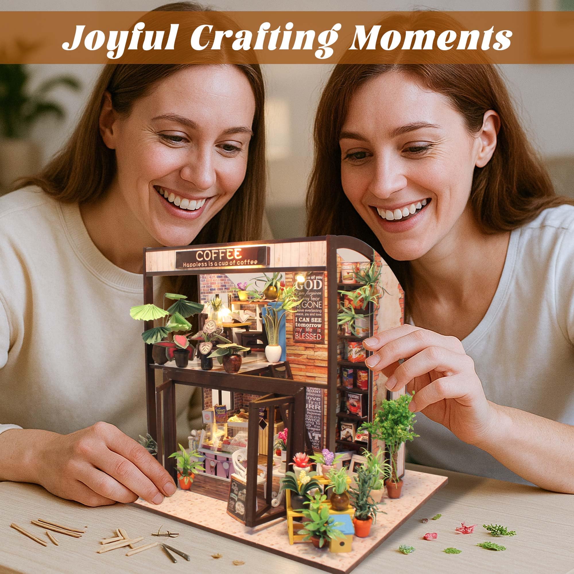 Flever dollhouse plexiglass dust cover protects the finished piece
