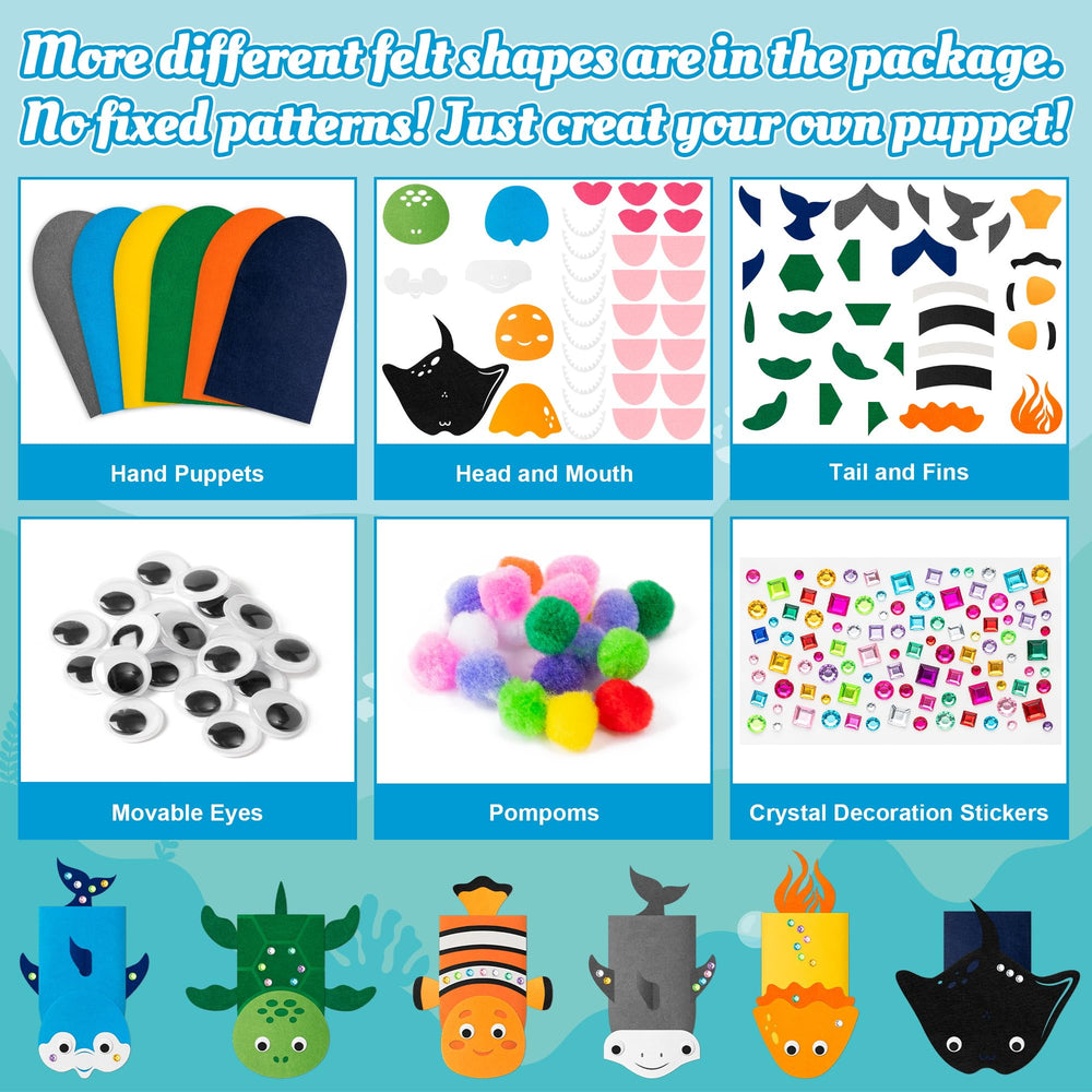 WATINC felt patterns 21pcs facilitate DIY puppets and craft learning