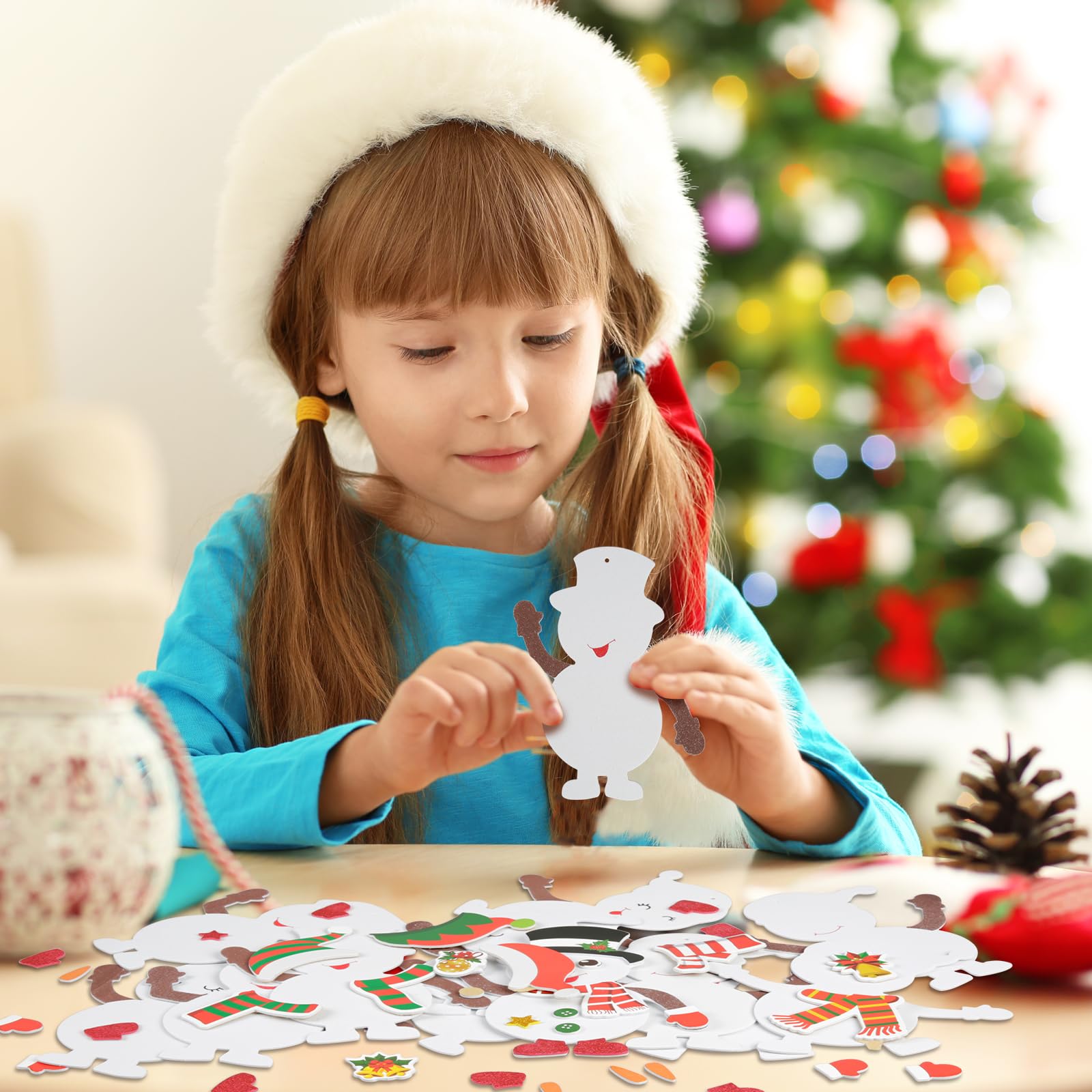 Fennoral snowman foam stickers offering soft, repositionable decorations for DIY ornaments.
