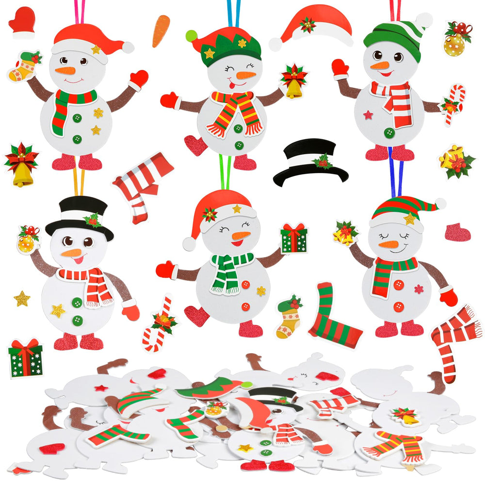 Fennoral snowman kit packaging with 12 craft sets for kids, ideal for holiday projects.