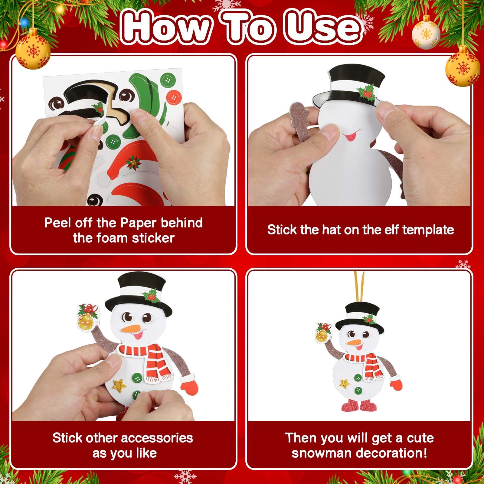 Fennoral snowman kit ribbons in assorted colors, perfect for finishing crafts.