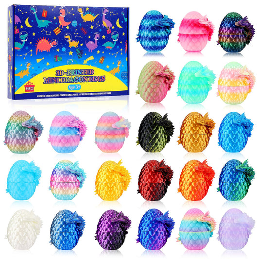 Fenoee 24-piece dragon eggs hiding inside dragons for daily surprises