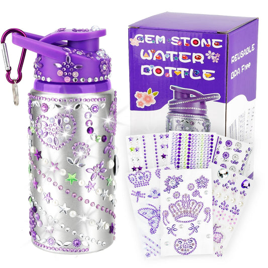 Fenreen gem stickers on a bottle for creative decorating sessions