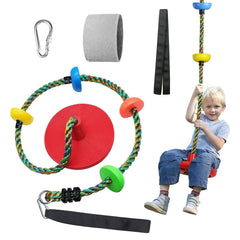 Fentin tree swing disc seat attached to a sturdy rope for backyard play