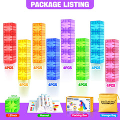 Feoxialy translucent magnet blocks support beginner construction play.