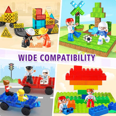 Durable Feoxialy ABS plastic figures fit securely with tiles.