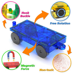 Feoxialy magnetic tiles cars train design showcases versatile play patterns.