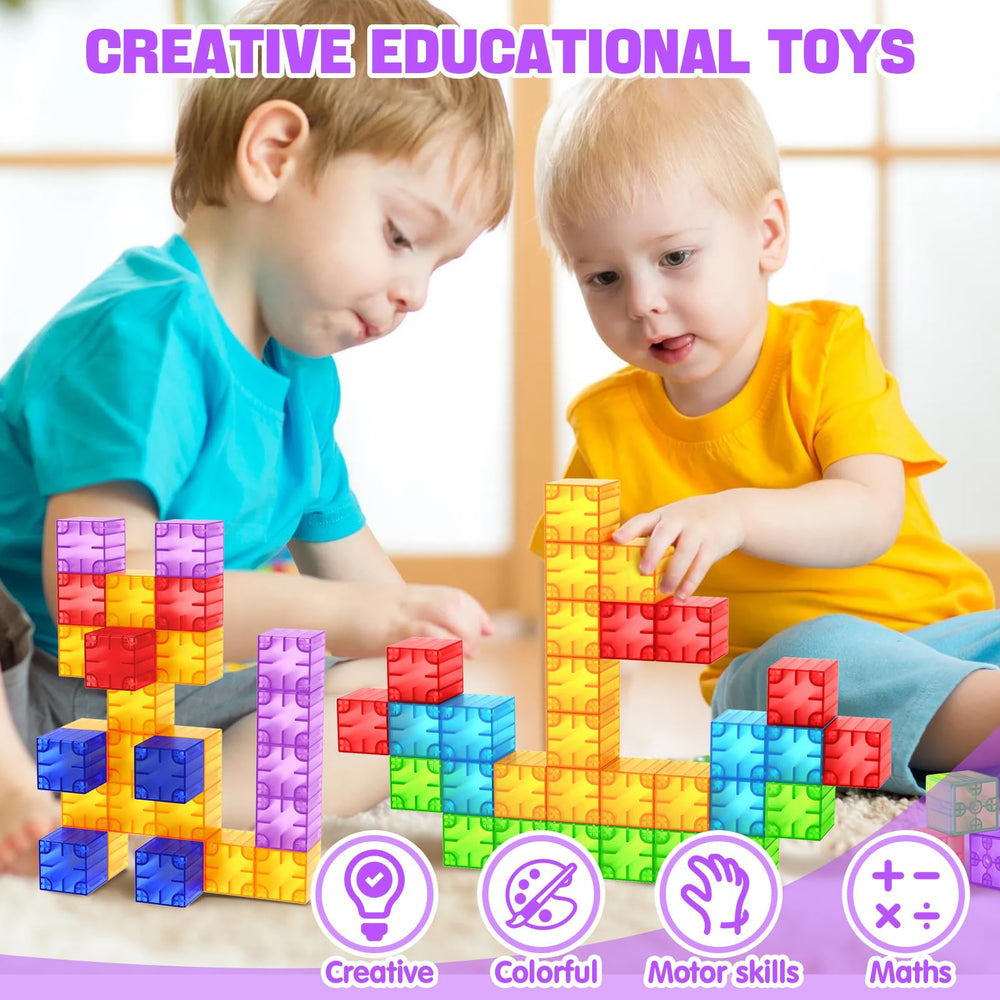 Feoxialy rainbow cubes are travel-friendly for learning on the go.