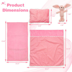 Ferberbears pink themed display shows a ready-to-play doll bed.