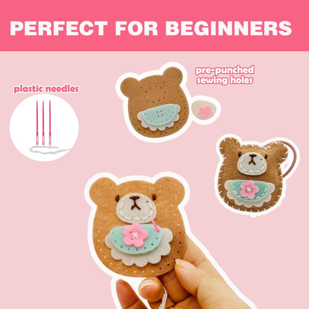 Clear graphical instructions guide kids through each simple sewing project.