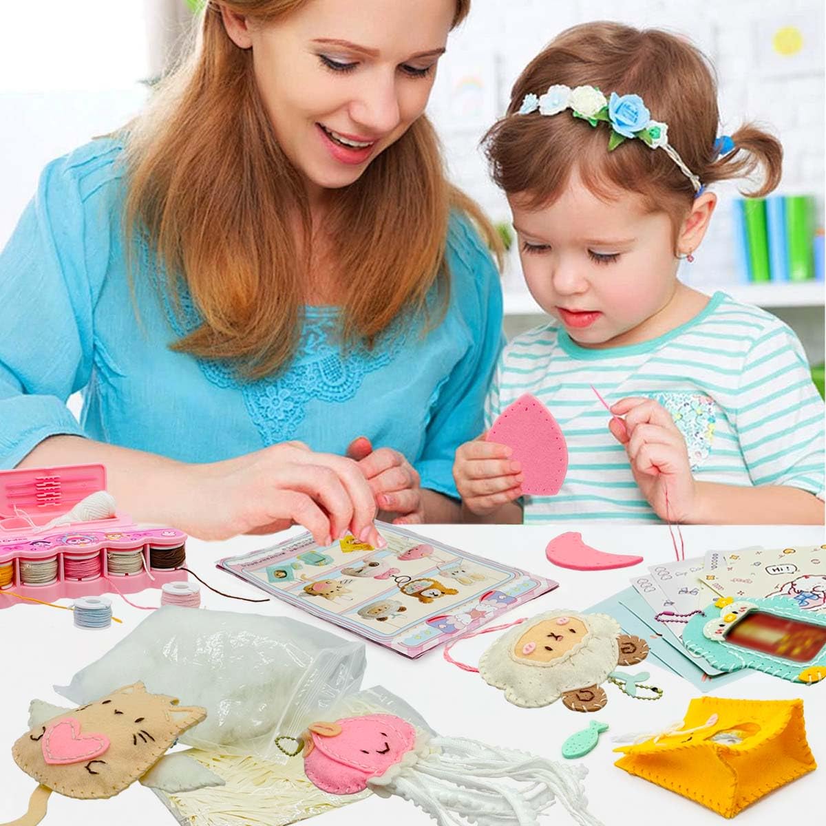 Nine beginner projects including hanging charms and hair bands.