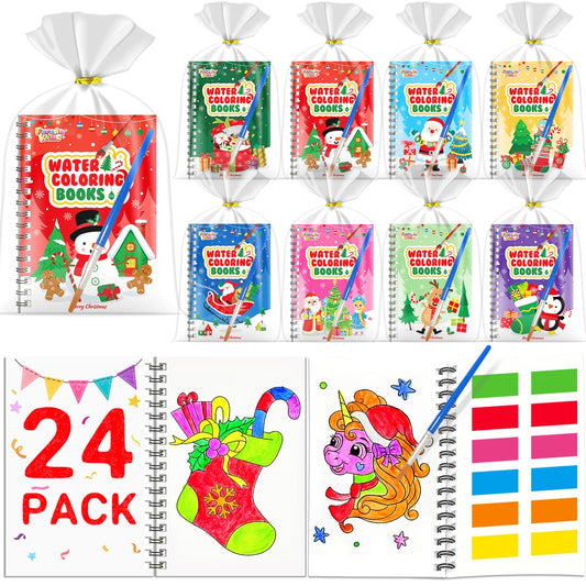 FEREDO KIDS coloring books 24-pack with Christmas themes for festive party favors.