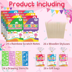 FEREDO KIDS rainbow scratch art notebook interior pages ready for playful doodling.