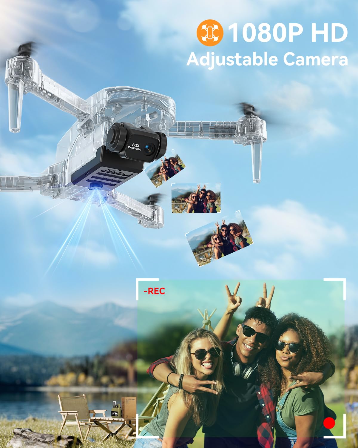FERIETELF T29 drone with two batteries for longer flight sessions.