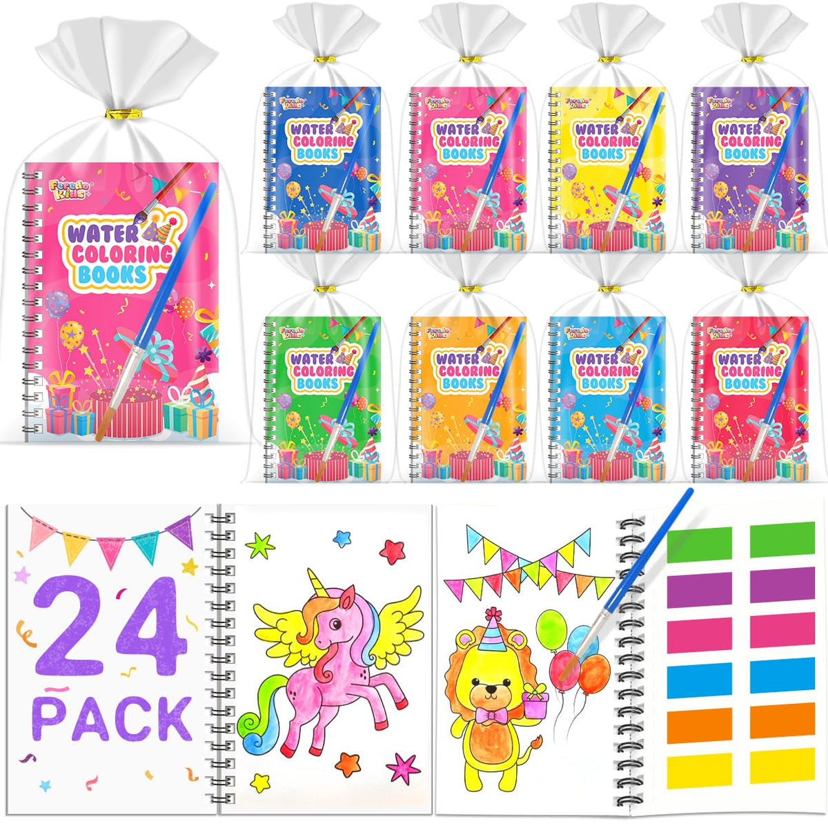FEREDO KIDS Valentines coloring pack front view for classroom party favors and creative play