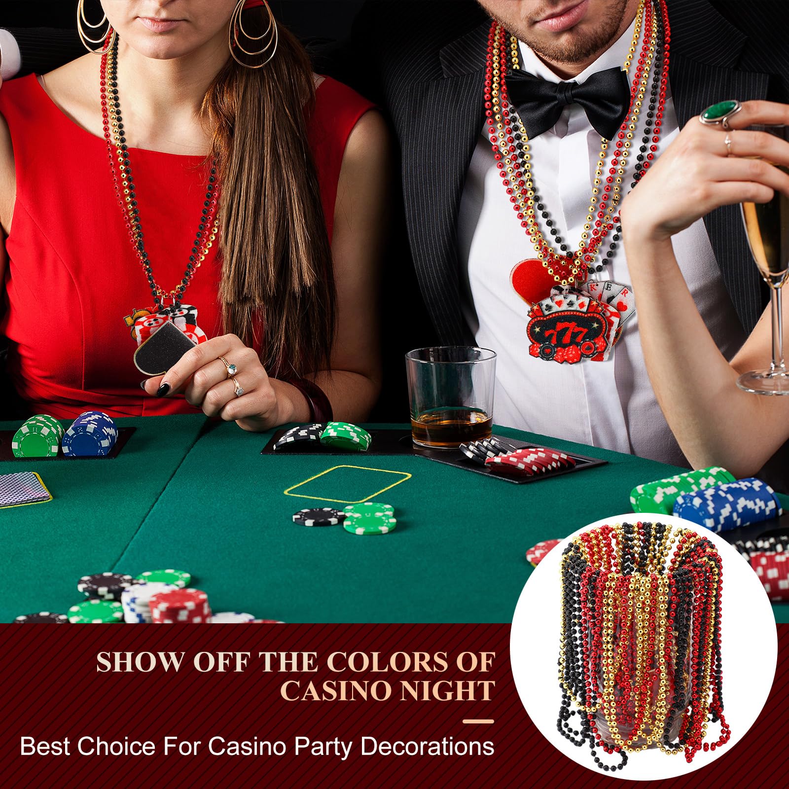 Ferreve casino night chip pendant necklace versatile party flair