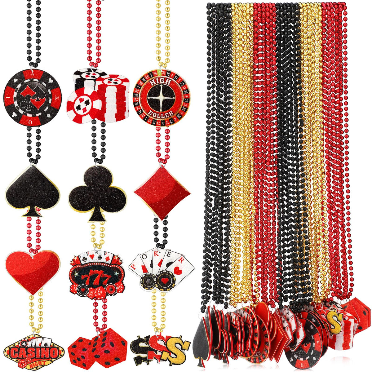 Ferreve casino night dice pendant necklace for festive party vibes