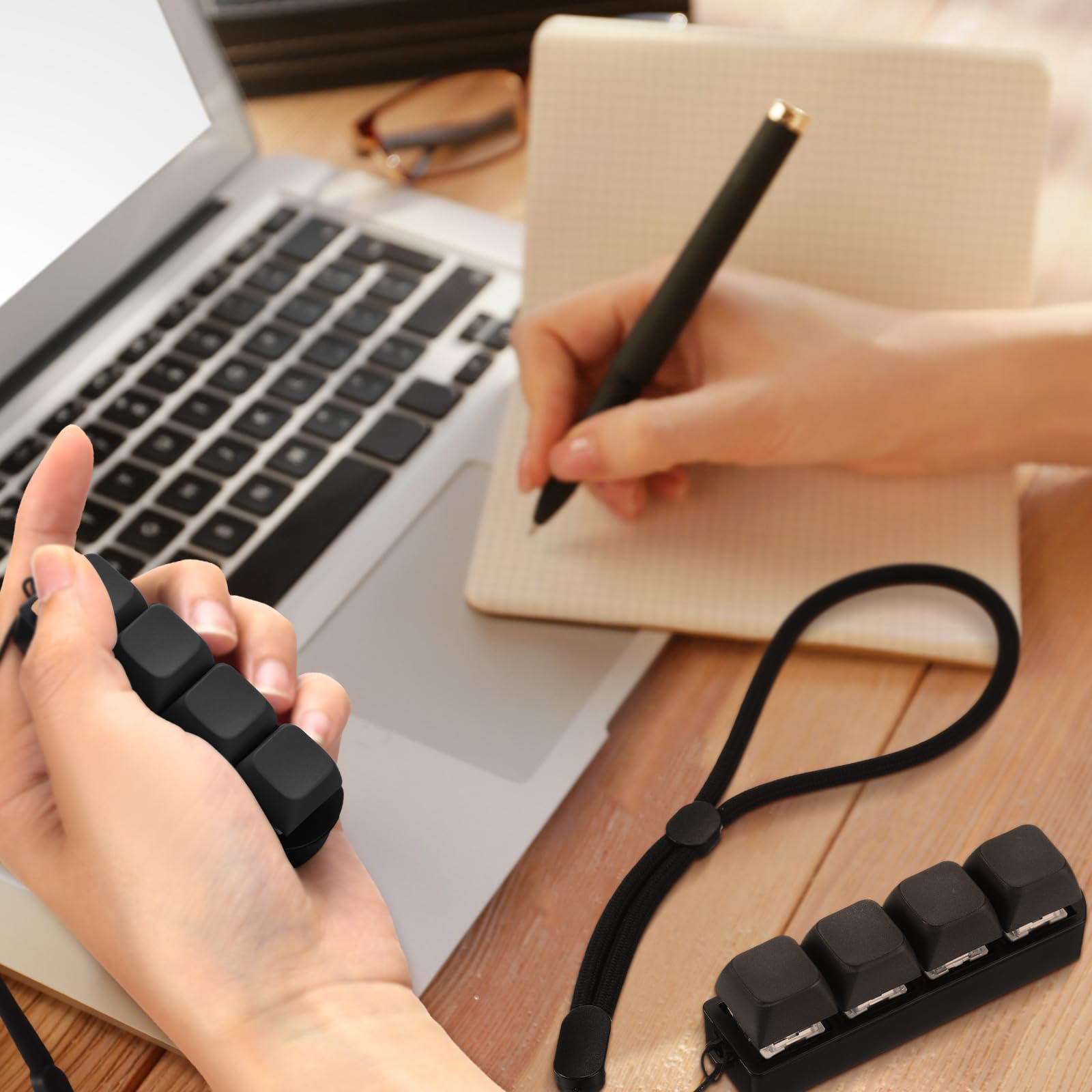 Ferreve keyboard fidget on desk setup, ideal for on-desk focus sessions.
