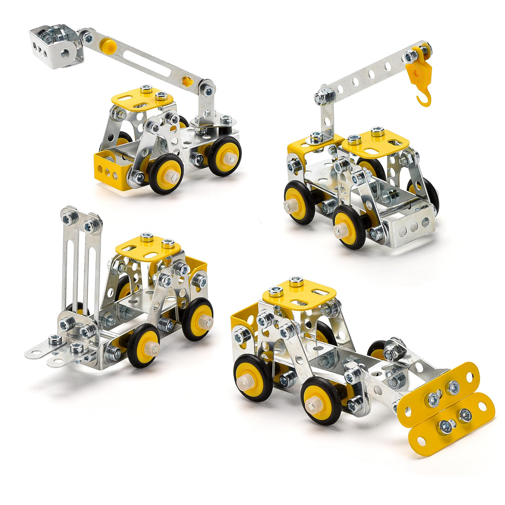 Ferthor Fun forklift model from the 330pcs set enhances early engineering skills during play.