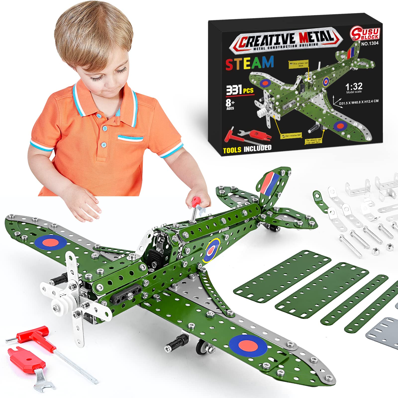 Ferthor Fun airplane model 1:32 scale with durable metal build for display