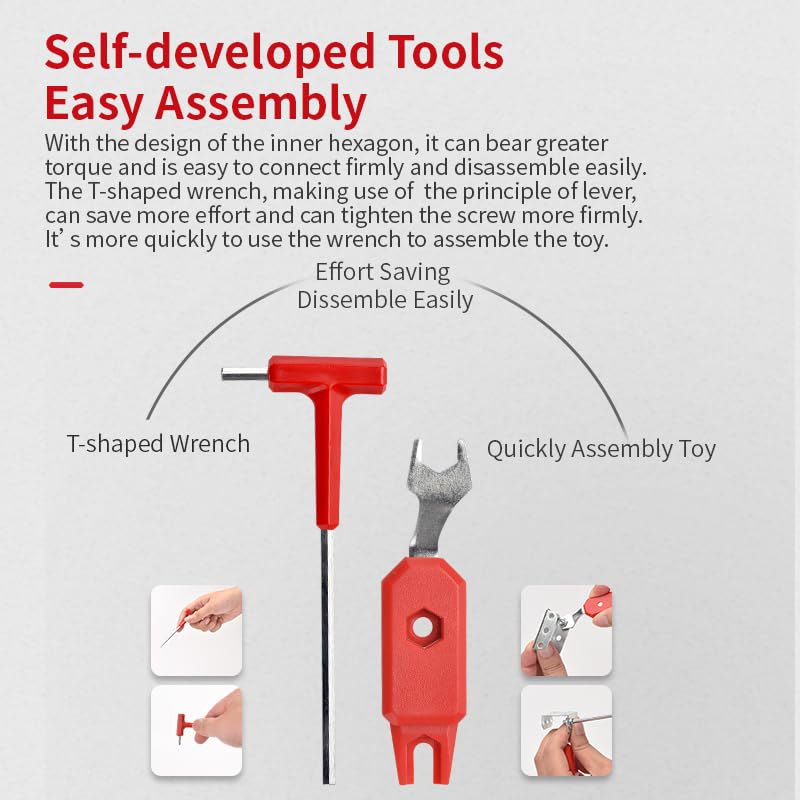 Ferthor Fun STEM education activity, kids explore engineering while building the red racing car.