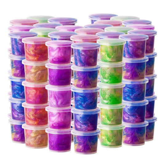Fervfes Unicorn Galaxy Slime pack spread shows vibrant textures for tactile sensory play