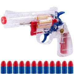 FESVASDEE clear-shell revolver shown in action for engaging play.