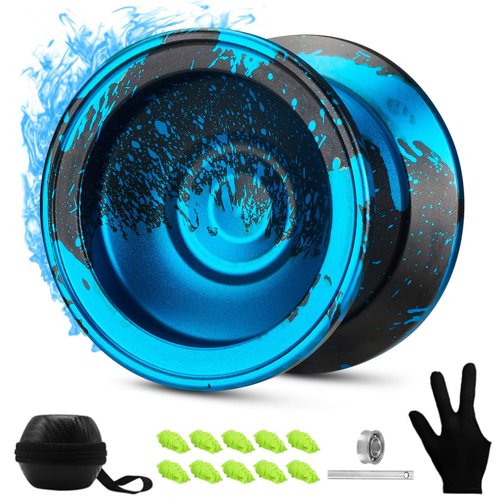 FETESNICE Yoyo Pro front view in black-blue, ideal for beginner grip practice