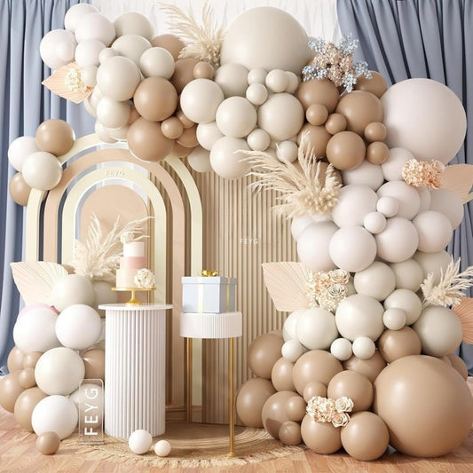 FEYG Netural Balloon Garland Arch Kit with nude apricot balloons for chic decor