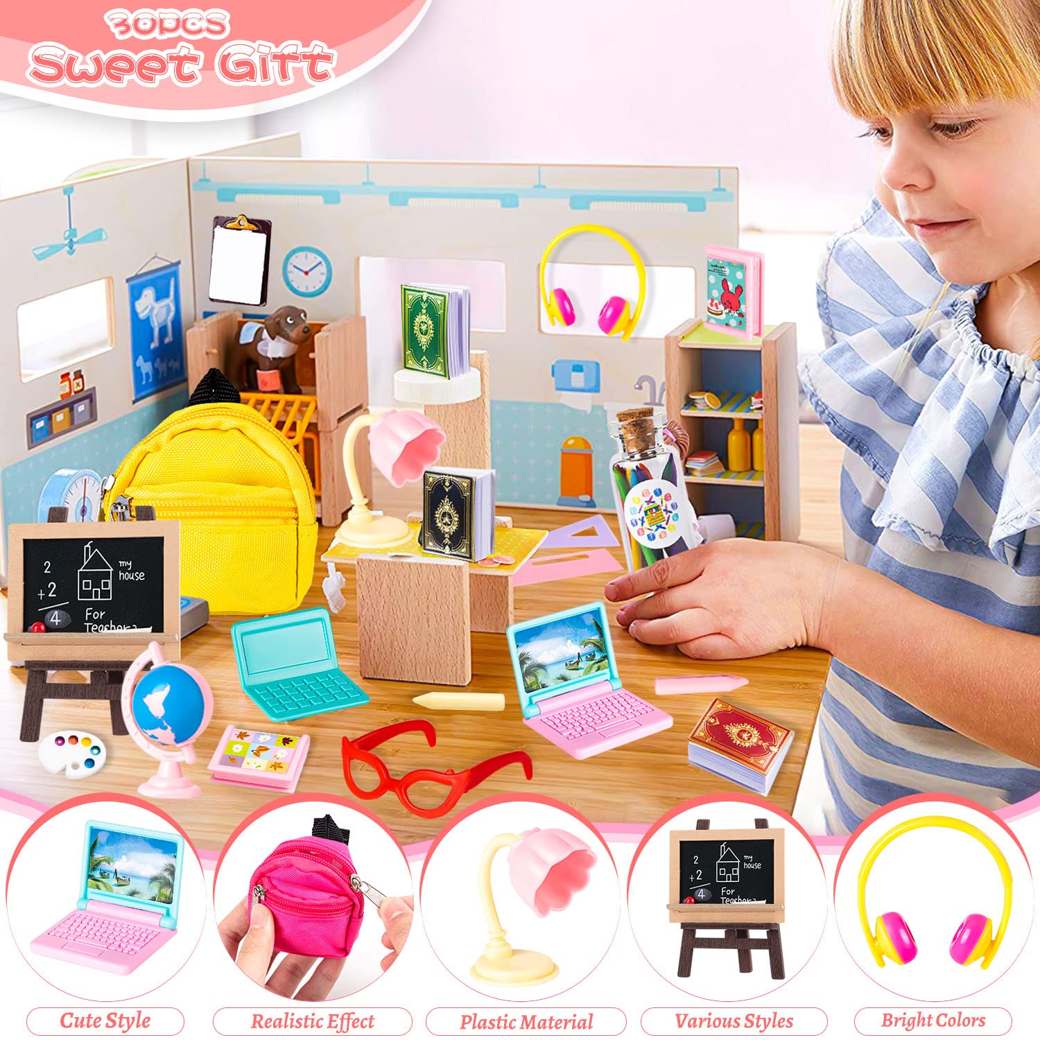 FFNIU mini doll glasses bright colors for stylish play