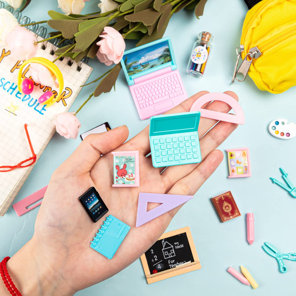 FFNIU mini doll laptop open, realistic play gadget